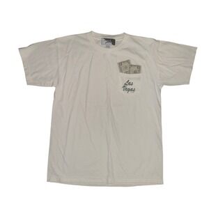 House of Gabrielle Las Vegas Pocket T-Shirt White Cotton Mens Large Made in USA